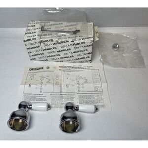 NOS Delta Handles Neo Style Levers H25CW Chrome/White